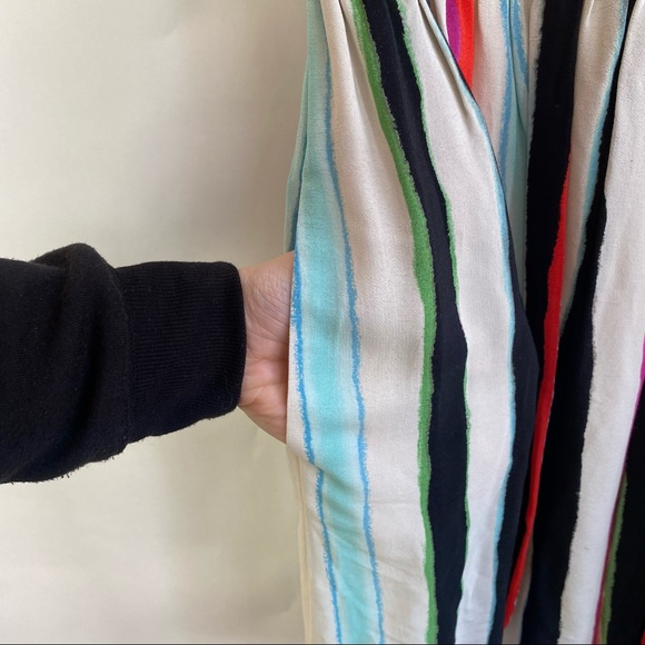 Anthro Maeve Capped Striped Midi Dress 4 - Picture 6 of 7